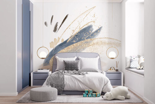 abstract watercolour peel n stick adhesive wall mural