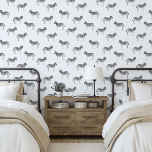 Zebra stripes peel and stick wallpaper for kids bedroom