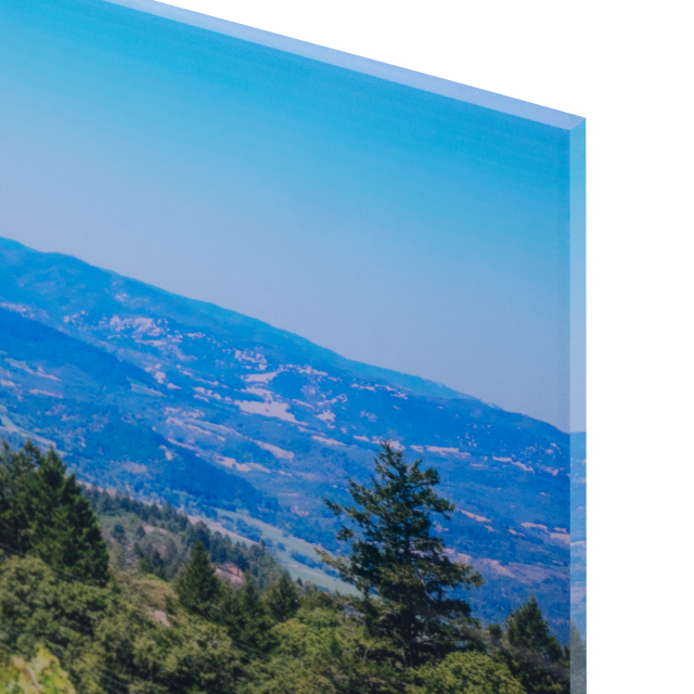 Acrylic wall print side view edge example