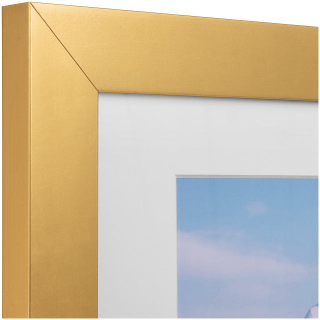 Gold framed photo print corner closeup