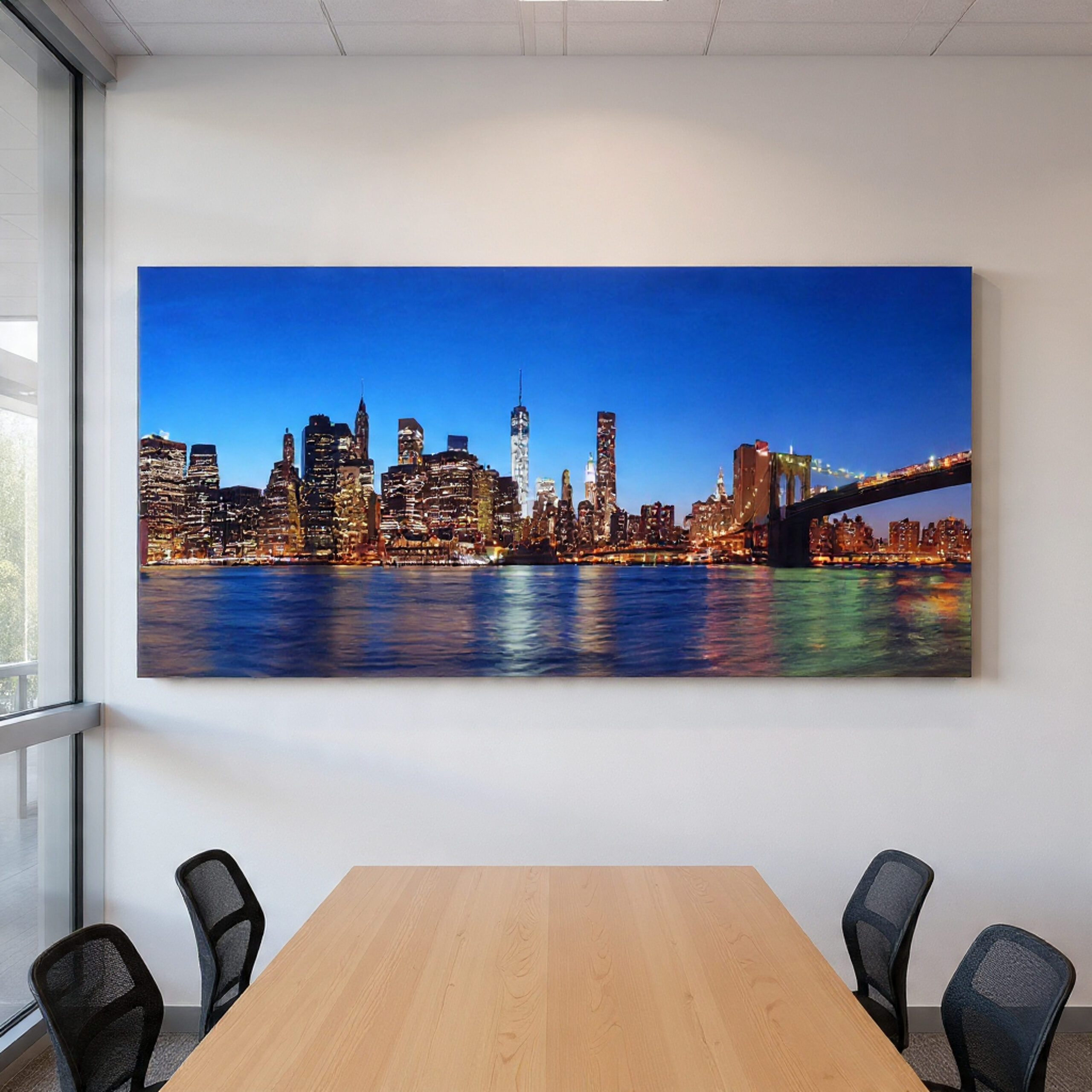 Large 1 inch thick mounted print on wall in office