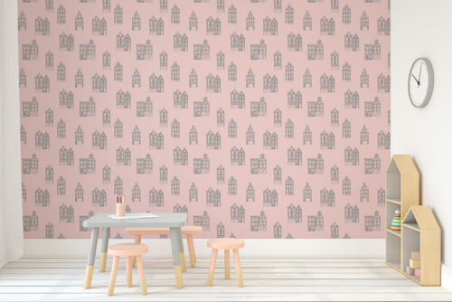 amsterdam architecture design printed on peel n stick wallpaper