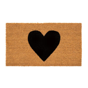 Doormat with black heart design