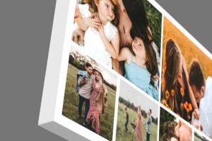 canvas-photo-collage-white-edge Custom photo collage on canvas with white background and edge wrap