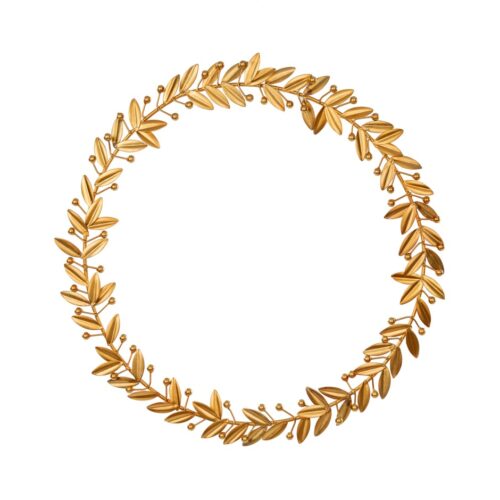 Gold laurel wreath home decor accent