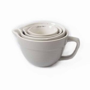 Stoneware Batter Bowl Measuring cups, Grey - Set of 4