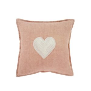 Pink pillow with white heart