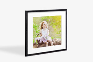 Custom matte photo print with black picture frame