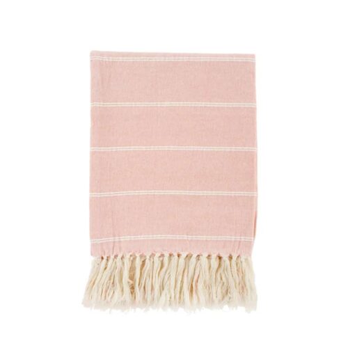 Brushed Cotton Throw, Pink