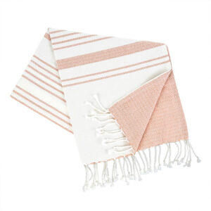 Turkish bath towel with pink stripes