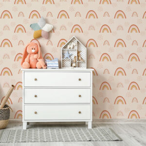 rainbow pattern printed on removable self adhesive vinyl wallpaper