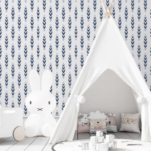 navy blue arrow pattern peel and stick wallpaper