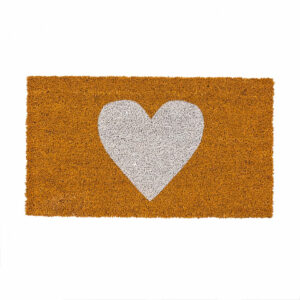 Doormat with white heart design