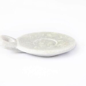 Marble Dish with handle, White