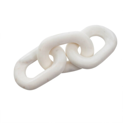 Decorative white marble chain links