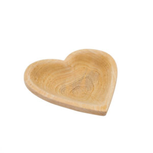 Heart shaped plate made from mango wood